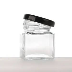 Hũ thủy tinh hình vuông bán buôn giá sỉ, có nắp vặn, dùng đựng mứt, mật ong - Product Image 2