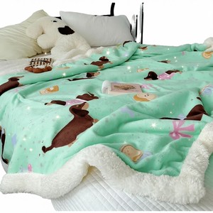 Cartoon-Style <strong>Double</strong>-<strong>Layer</strong> 100% Polyester Fleeced <strong>Blanket</strong> Solid Joyous Character Pattern Folded Plush for Home Sofa Use Nonwoven - Product Image 2