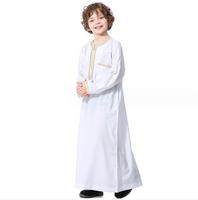 Robe musulmane saoudienne pour garçons, Dishdasha, Abaya, Kaftan, vêtements de prière islamiques, Thobe à manches longues, costume pour adolescents du Moyen-Orient