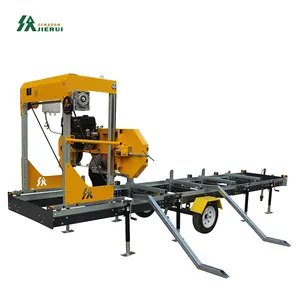 Scie hydraulique horizontale automatique de 36 pouces machine portable à scier à ruban machine à couper le bois avec remorque à vendre