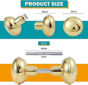 Đánh bóng đồng cổ điển phong cách cửa Knob Set với trục chính, Antique <span class=keywords><strong>Door</strong></span> knobs thay thế Set cho nội thất cửa - Product Image 4