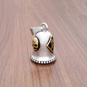 Clochette de sécurité en or, crâne de bonne qualité, Gremlin, cloche de protection <span class=keywords><strong>1</strong></span> er, cadeau <span class=keywords><strong>1</strong></span>% er, pour vélo, I Love my vélo, collier - Product Image 6