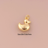 Nouvelle arrivée breloque canard en laiton, petit pendentif animal en or pour bijoux, collier, bracelet ou porte-clés à bricoler soi-même