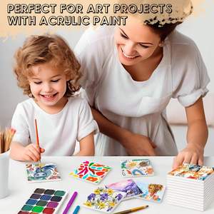 Sous-verres vierges non émaillés carreaux blancs avec 24 tampons de support en liège pour encre à alcool, peinture, coulée acrylique, bricolage, projets artistiques - Product Image 4