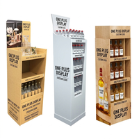 Présentoir à boissons en carton écologique à 3 niveaux, étagère de sol en papier pour la promotion de boissons énergisantes en supermarché