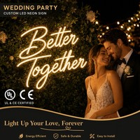 Enseigne néon personnalisée, enseignes lumineuses LED personnalisées pour mariage, fête, décoration de la maison, fonctionnant sur piles, décoration murale, logo d'anniversaire