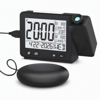 Digitaler Projektions-Wecker mit Ton- und Vibrationsmodi, FM-Radio und Einstellbarem Nachtlicht