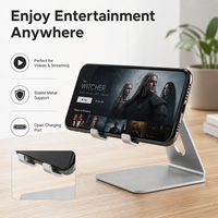 Support de téléphone et tablette réglable en métal pour bureau avec base antidérapante