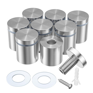 Entretoises de signalisation en acier inoxydable 19x25mm, anti-corrosion, avec boulons et rondelles de verrouillage, longueur personnalisable, pour verre - Product Image 1