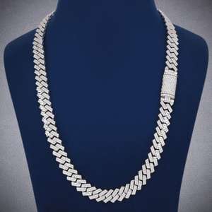 Cadena Cubana de Lujo Personalizada de 12 mm de Ancho, Estilo Hip Hop, con Incrustaciones de Diamantes, Plata de Ley 925, Moissanita VVS, Pasa la Prueba del Diamante, Regalo de Boda - Product Image 6