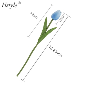 10 Heads <strong>Blue</strong> Artificial <strong>Tulips</strong> <strong>Flowers</strong> Real Touch Arrangement Bouquet for Home Room Office Party Wedding Decoration FZH319 - Product Image 3