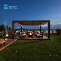 Pergola bioclimatique en aluminium de luxe écologique Sweet Home, toit rétractable motorisé à lames orientables, auvent imperméable pour l'extérieur