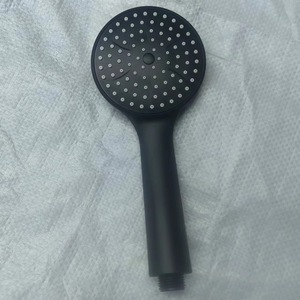 Pommeau de douche noir rond haute pression à jet de pluie durable pour usage domestique en salle de bain - Product Image 1