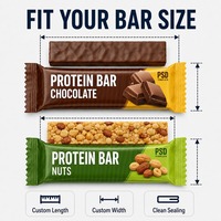 Sachet en Mylar imprimé personnalisé pour barre chocolatée, scellé sur 3 côtés, emballage plastique plat pour barre protéinée