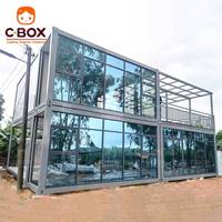 Bâtiments de bureaux modulaires préfabriqués en verre de luxe Cbox, hôtel mobile personnalisé, centre commercial, maison conteneur en kit