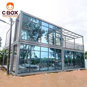 Edificios de Oficinas Modulares Prefabricados con Paredes de Cristal de Lujo Cbox, Centro de Negocios de Hotel Móvil Personalizado, Casa Contenedor en Paquete Plano - Product Image 3