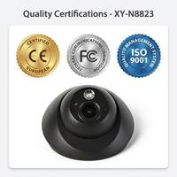 Cámara AHD de Visión Nocturna Ultra Gran Angular XY-N8823 157° 1080P con LED IR Único, Captación de Audio Integrada y Carcasa de Plástico para la Parte Delantera del Vehículo