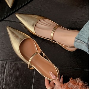 Factory Direct Wholesale Pointed Low <b>Heel</b> Flat After Single Empty Sandals Women's Shoes - Product Image 1