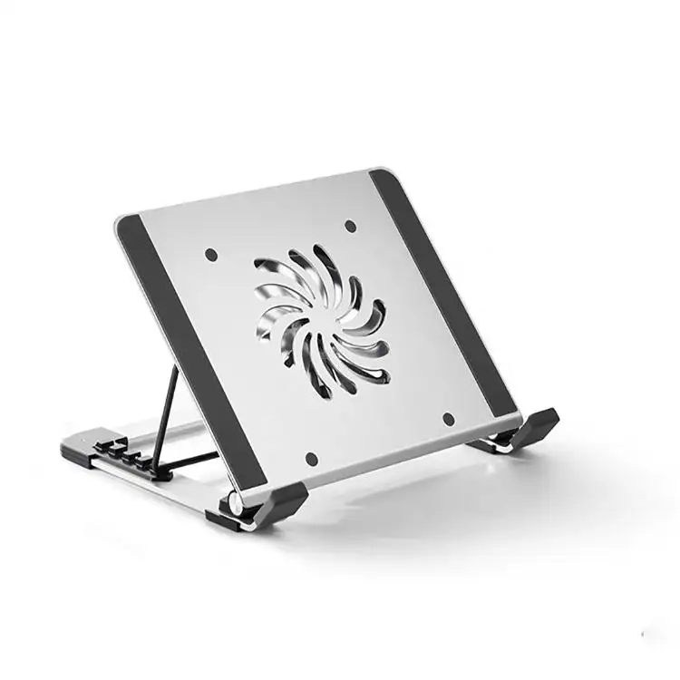 Aluminum Height Adjustable Laptop Cooler with Fan Notebook Stand Holder Riser Laptop Cooling Pad