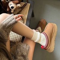 Nouveauté Cadeau de Noël Bottes en fourrure d'hiver Chaussures pour femmes Pantoufles en peluche chaudes pour femmes Automne et hiver Intérieur Maison
