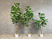 Anpassbare künstliche Geigen blatt Feigen baum verschiedene Höhen Kunststoff Faux Green Pflanzen für Hotel-oder Büro dekoration