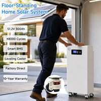 Meilleur système de stockage d'énergie solaire domestique mobile sur roues 51,2 V 300 Ah, 15 kWh, batterie LiFePO4 avec Bluetooth et Wi-Fi