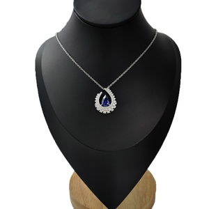 Collier <span class=keywords><strong>pendentif</strong></span> en <span class=keywords><strong>saphir</strong></span> bleu en forme de poire 3 carats pour femme, en or 14 carats, avec <span class=keywords><strong>saphir</strong></span> de laboratoire et moissanite, <span class=keywords><strong>pendentif</strong></span> <span class=keywords><strong>goutte</strong></span> <span class=keywords><strong>d</strong></span>'<span class=keywords><strong>eau</strong></span> - Product Image 3