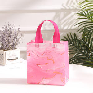 Logotipo personalizado para llevar, venta al por mayor, bolso de mano de grano de mármol, bolsa de compras de tela no tejida, bolsas de impresión reutilizables impermeables - Product Image 4