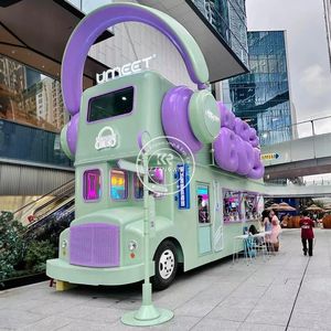 Foodtruck mobile en bois 2025, 2 remorques alimentaires avec terrasse et bar ouvert à l'étage, chariot de restauration à vendre - Product Image 3