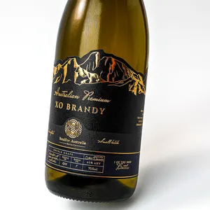 Etichette testurizzate personalizzate etichetta adesiva in rilievo in lamina d'oro di rame UV rialzata per bottiglie di vino