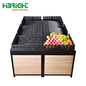 Présentoir Moderne en Bois pour Fruits et Légumes, Table de Promotion de Luxe pour Produits Frais avec Tiroir de Rangement pour Zone Fraîche de Supermarché - Product Image 4
