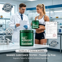 Poudre pré-entraînement pour adultes en marque privée avec oxyde nitrique et protéines pour le soutien énergétique, la croissance musculaire et la prise de masse, sans sucre