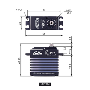 AGFRC A86BHMW 55KG Alto Torque 0.11s 8.4V HV Impermeable IP67 Digital Programable Sin Escobillas RC Coche Avión Robot 25T - Product Image 4