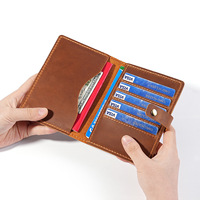 Porte-passeport en cuir véritable Crazy Horse gravé au laser avec logo personnalisé ODM OEM, étui de protection pour passeport en cuir pleine fleur