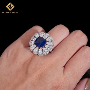 Anillo de Piedra Azul Clásico de Fábrica, Anillo de Compromiso con Gema Azul VVS, Anillo de Regalo - Product Image 4