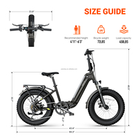 Cargao 20 ''* 3.0 1500W vélo électrique à suspension complète style cyclomoteur 48v 1500W alimentation sans brosse 48v batterie au Lithium gros pneu