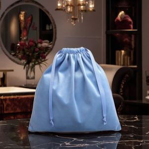 Wholesale Luxury Velvet Drawstring Bag Fabric for Hair Dryer Luxury Underwear <b>Coat</b> <b>Storage</b> Dust Flannel Pouch <b>Shoes</b> Candles - Product Image 2