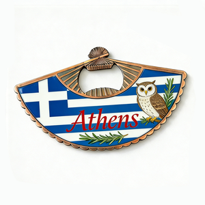 แม่เหล็กติดตู้เย็นโลหะแฟชั่นเคลือบเงาพิมพ์ลาย UV ตามสั่ง ลายกรีซเอเธนส์ - Product Image 2