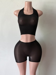 Completo <span class=keywords><strong>Sexy</strong></span> <span class=keywords><strong>da</strong></span> <span class=keywords><strong>Donna</strong></span> in Rete Trasparente, Top e Shorts Coordinati, Set Due Pezzi Vintage <span class=keywords><strong>Sexy</strong></span>, <span class=keywords><strong>Abbigliamento</strong></span> Femminile 2026 - Product Image 4