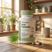 Capsules de Saw Palmetto 320mg à Marque Blanche OEM pour le Soutien de la Santé de la Prostate, Complément Herbal Non-OGM