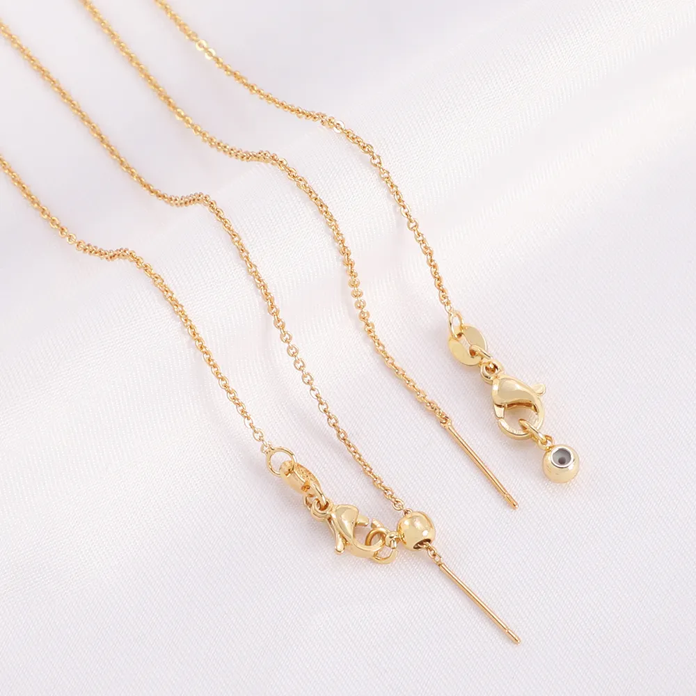 18K gold plated chain brass adjust Universal extension chain necklace chain for jewelry making