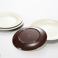 Gros rond café blanc bicolore restaurant 100% mélamine plat chargeur assiettes vaisselle vaisselle assiette en plastique