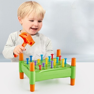 Jouets éducatifs pour l'apprentissage précoce des puzzles, Jeux sensoriels pour enfants de reconnaissance des couleurs, de concentration et de motricité fine avec marteau de jeu - Product Image 1