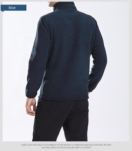 جاكيت شتوي غير رسمي مبطن بالصوف للرجال رياضي مخصص ، معطف دافئ بياقة قائمة بسحاب مع جيوب - Product Image 5