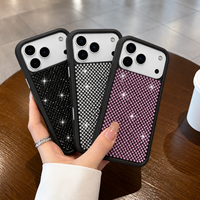 Coque de téléphone PC Série Shining Européenne et Américaine incrustée de diamants et de perles, protection intégrale pour iPhone 17 Pro Max