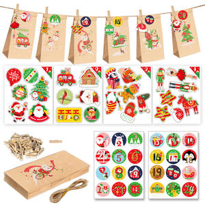 <span class=keywords><strong>Sac</strong></span> en papier de Noël calendrier de l'avent compte à rebours <span class=keywords><strong>sac</strong></span> d'emballage paquet de papier Kraft <span class=keywords><strong>sac</strong></span> cadeau décoratif avec autocollant - Product Image 5