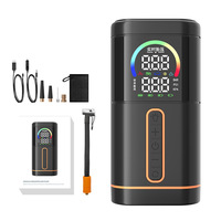 Compresseur d'air portable sans fil 150 PSI avec grand cylindre, gonfleur de pneus électrique pour voiture, pompe à air numérique ABS avec lumière LED