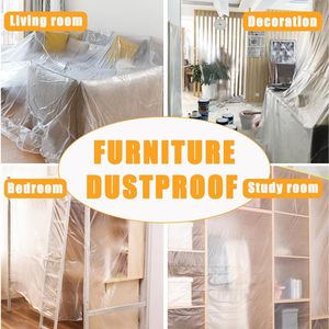 Drop Cloth Plastic Sheeting 9 X 12 Ft Waterproof Painters <b>Tarp</b> Furniture Floor Protection - Product Image 6