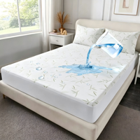 Protège-matelas en fibre de bambou certifié OEKO-TEX, drap-housse imperméable à poches profondes de 16 pouces, vente en gros pour la maison et l'hôtellerie
