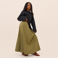 Ensemble Abaya élégant en tissu mélange coton-lin, deux pièces, vêtements islamiques, jupe longue, vêtements modestes pour femmes